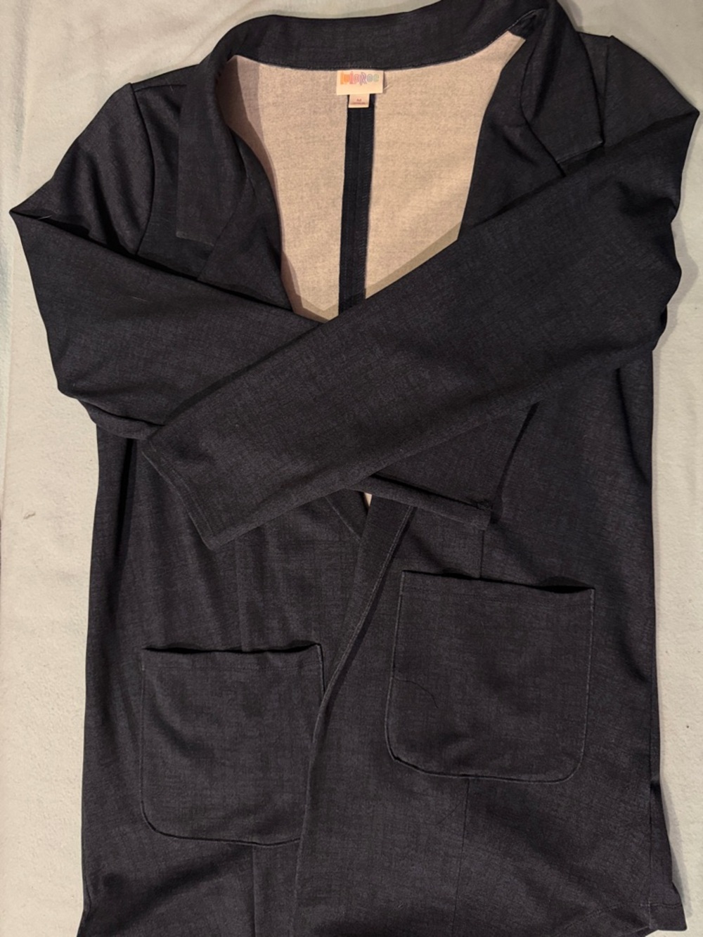 LuLaRoe Dark Navy Open Front Cardigan with Front Pockets